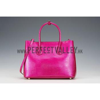 Prada Double Tote Crocodile Leather Bag Fuchsia