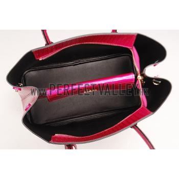 Prada Double Tote Crocodile Leather Bag Fuchsia