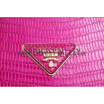 Prada Double Tote Crocodile Leather Bag Fuchsia