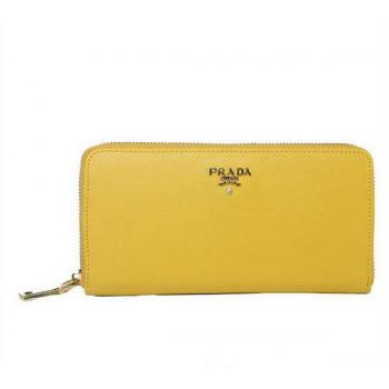 Replica Prada  1M1136 Ladies Cow Leather Yellow Bag