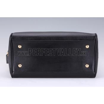 Prada Saffiano Shoulder Strap Bowler Bag Black