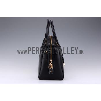 Prada Saffiano Shoulder Strap Bowler Bag Black