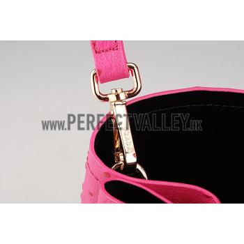 Replica Prada Double Tote Ostrich Leather Bag Fuchsia