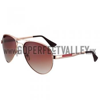 Prada Aviator Linea Rossa Logo Gold Frame Sunglasses 308224