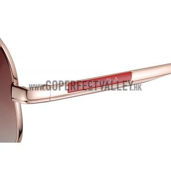 Prada Aviator Linea Rossa Logo Gold Frame Sunglasses 308224