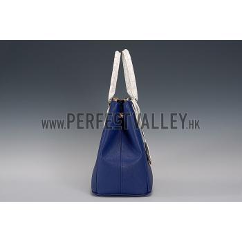 Prada Double Tote Blue With White Python Handles 18926809