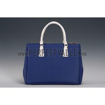 Prada Double Tote Blue With White Python Handles 18926809