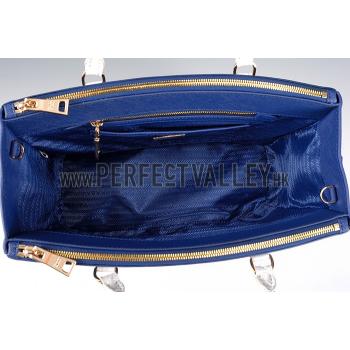 Prada Double Tote Blue With White Python Handles 18926809