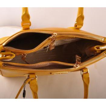 Prada  16625S Handbag Cow Leather Yellow