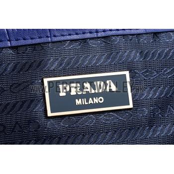 Prada Saffiano Crocodile Leather Blue Bag