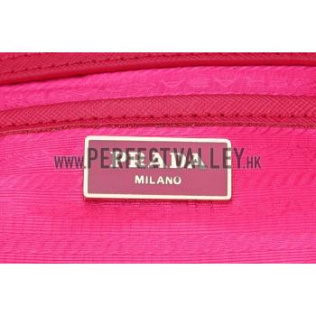 Prada Medium Saffiano Lux  Handle Fuchsia Replica