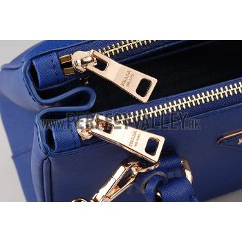 Prada Saffiano Small Leather Blue Bag Replica