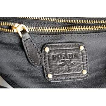 Cheap Prada  80042 2way Cow Leather Black Handbag