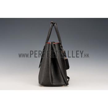 Prada Saffiano Double Tote Black Replica