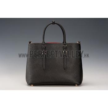 Prada Saffiano Double Tote Black Replica