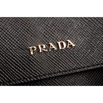 Prada Saffiano Double Tote Black Replica