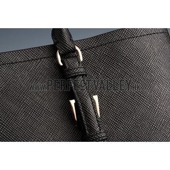 Prada Saffiano Double Tote Black Replica