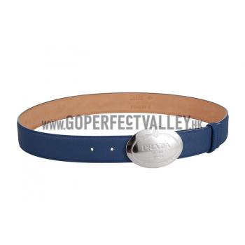 Prada Blue Leather Belt