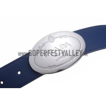 Prada Blue Leather Belt