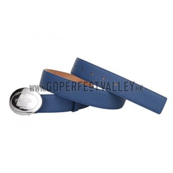 Prada Blue Leather Belt