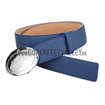 Prada Blue Leather Belt