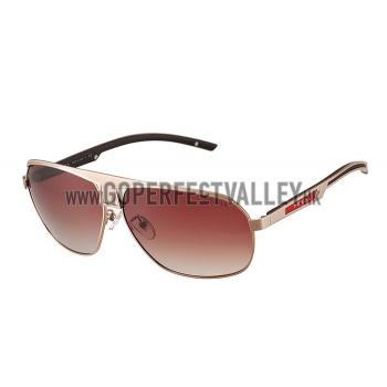 Prada Sporty Embellished Gold Frame Linea Rossa Logo Sunglasses 308302