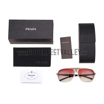 Prada Sporty Embellished Gold Frame Linea Rossa Logo Sunglasses 308302