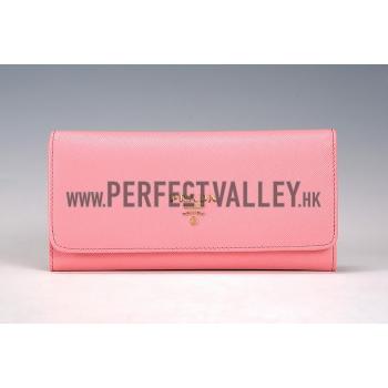 Prada Saffiano Leather Pink Wallet