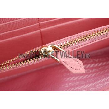 Prada Saffiano Leather Pink Wallet