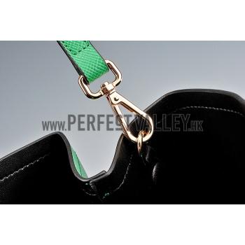 Prada Saffiano Double Tote Green