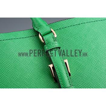 Prada Saffiano Double Tote Green