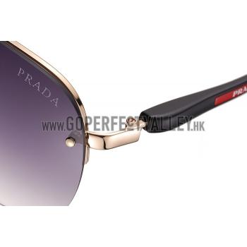 Cheap Prada Sporty Linea Rossa Logo Gold Frame Sunglasses 308215