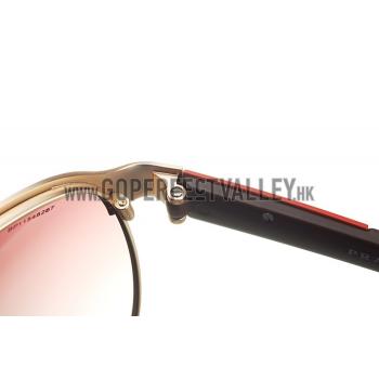 Prada Sporty Gold Frame Linea Rossa Logo Sunglasses 308306