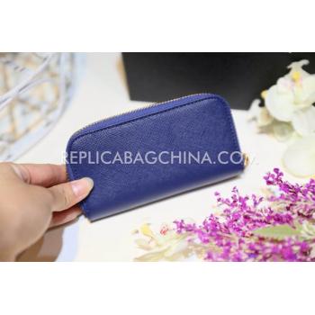 Prada Key Bag Calfskin Blue