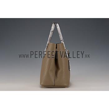 Prada Double Tote Grey With Python Handles