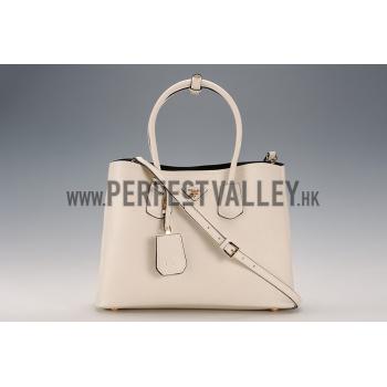 Prada Saffiano Double Tote White Replica