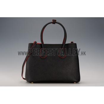 Prada Saffiano Double Tote Black