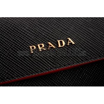 Prada Saffiano Double Tote Black