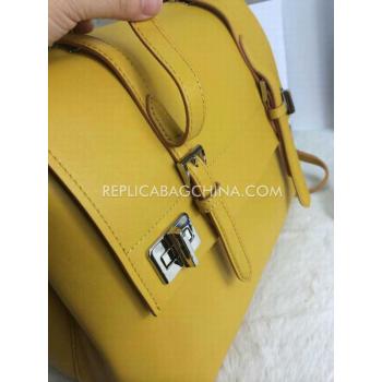 Prada Handbag Calfskin Yellow