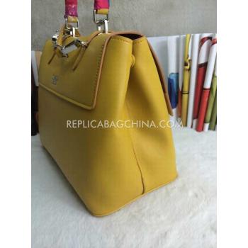 Prada Handbag Calfskin Yellow