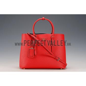 Prada Saffiano Soft Double Bag Red