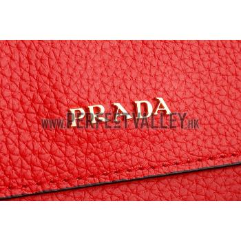 Prada Saffiano Soft Double Bag Red