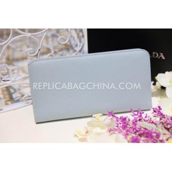 Replica Prada Purse Wallet Calfskin Blue