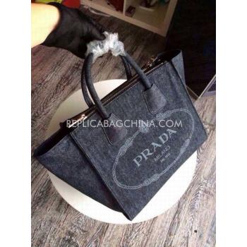 Prada Handbag Denim Black