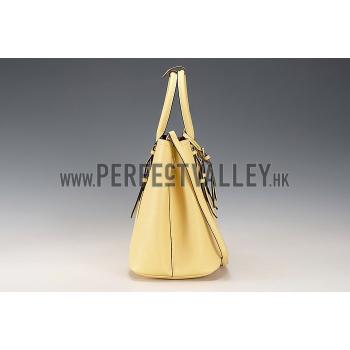 Prada Saffiano Double Tote Yellow Replica