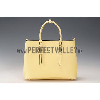 Prada Saffiano Double Tote Yellow Replica