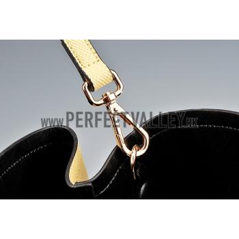 Prada Saffiano Double Tote Yellow Replica