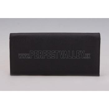 Prada Continental Wallet with Strap Black Replica