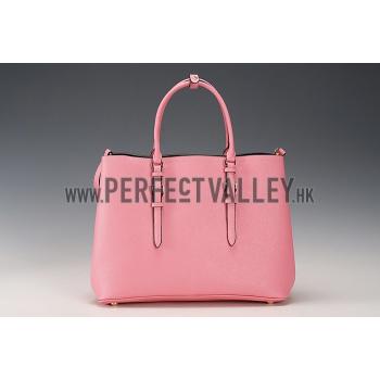 Prada Saffiano Double Tote Pink Replica