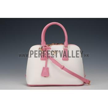 Prada Saffiano Promenade Pink and White Tote Replica